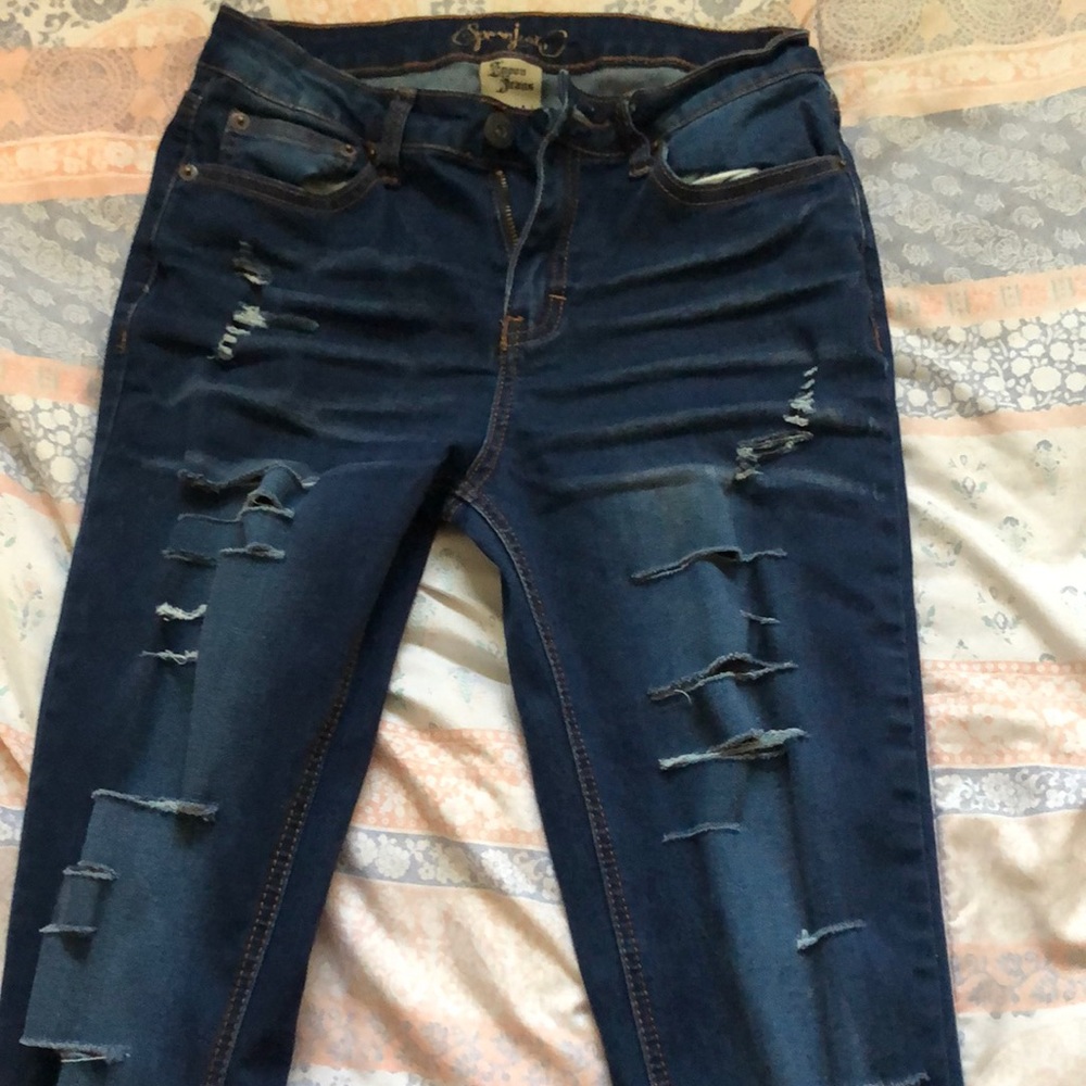 Distressed jeans
